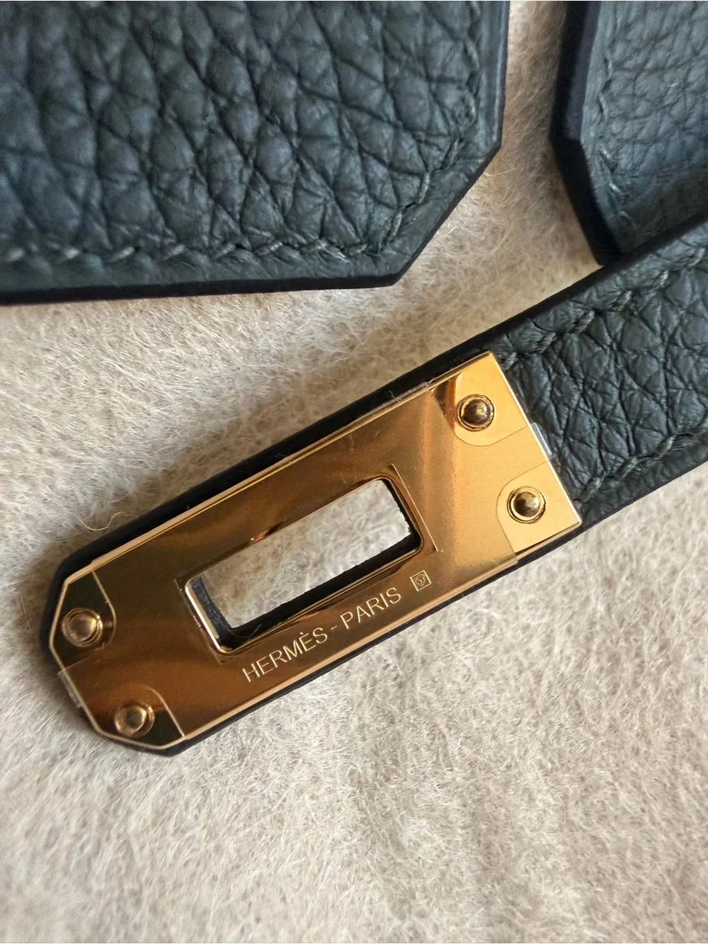 NEW w/ Receipt  HERMÈS Vert Fonce GHW Birkin 25 Togo Retourne , Stamp G-2026